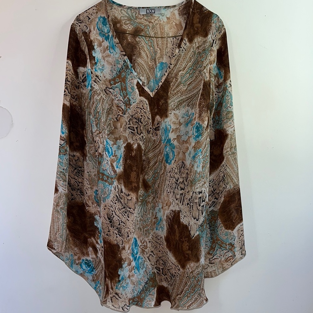 MXM Long Sleeve V-Neck Blouse
